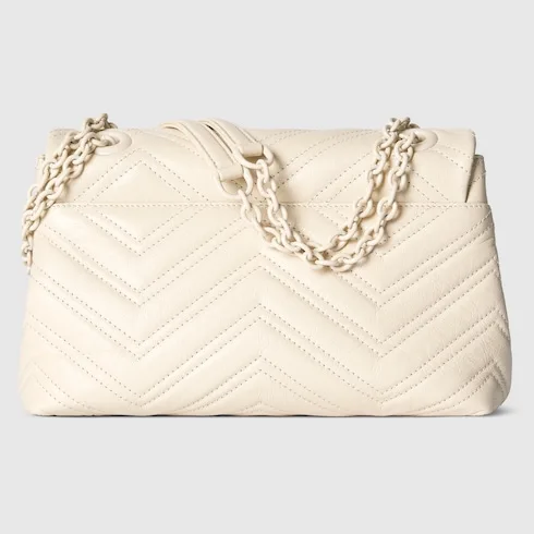 Gucci Marmont Small Shoulder Bag / Ivory Light White Hardware - Image 7