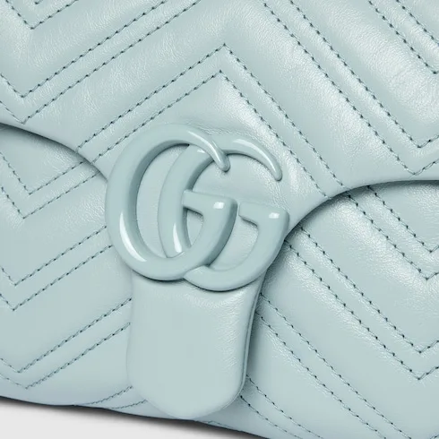 Gucci Marmont Small Shoulder Bag / Icy Blue Matelasse Light Blue Hardware - Image 9