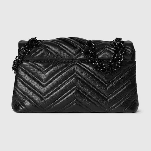 Gucci Marmont Small Shoulder Bag / Black Matelasse Black Hardware - Image 7