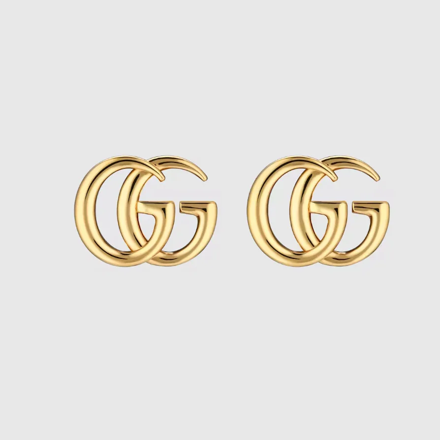Gucci Marmont Stud Earrings Gold Hardware - Image 3