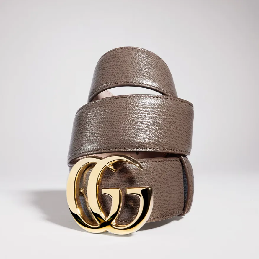 Gucci Marmont Wide Belt Dark Taupe - Image 3
