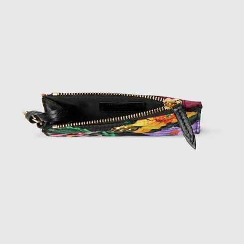 Gucci Marmont Zip Key Pouch / Black/ Multicolor Gold Hardware - Image 5