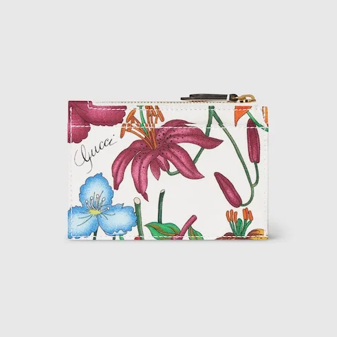Gucci Marmont Zip Key Pouch / White/ Multicolor Gold Hardware - Image 3