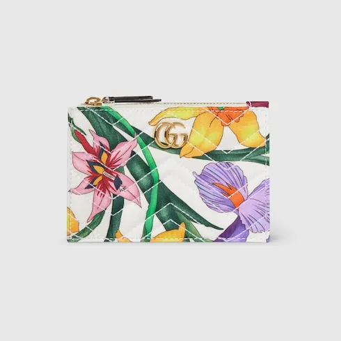 Alternative view of Gucci Marmont Zip Key Pouch / White/ Multicolor Gold Hardware