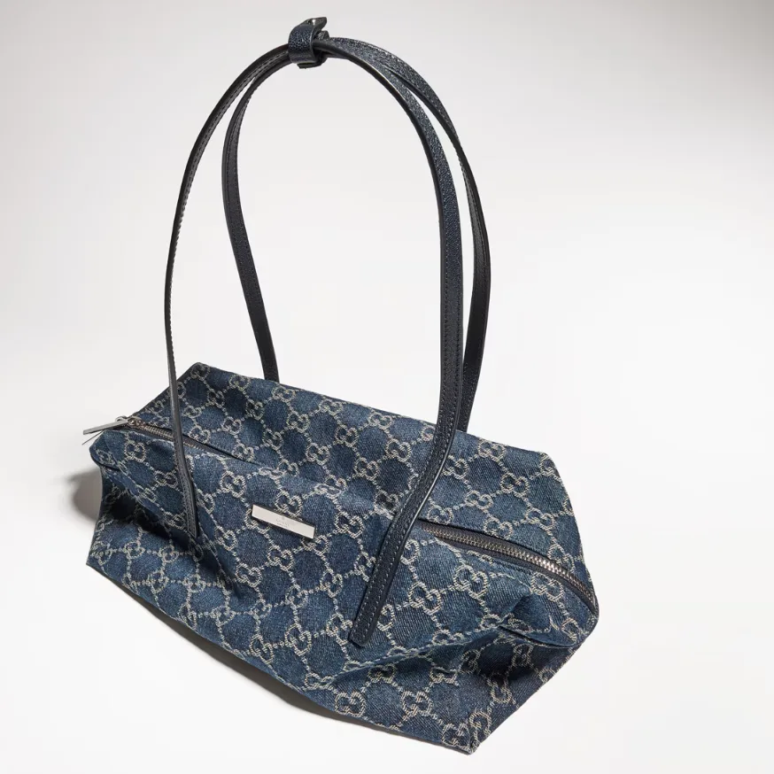 Gucci Melrose Boston Medium Shoulder Bag / Dark Blue Palladium Hardware - Image 6