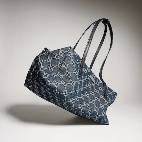 Gucci Melrose Boston Medium Shoulder Bag / Dark Blue Palladium Hardware - Image 5