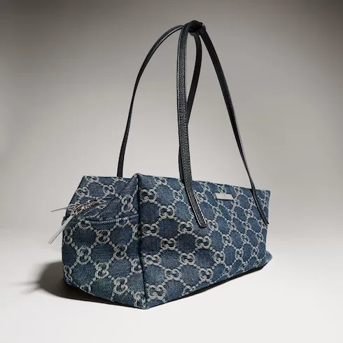 Gucci Melrose Boston Medium Shoulder Bag / Dark Blue Palladium Hardware - Image 7