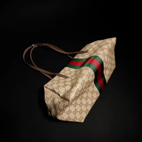 Gucci Melrose Boston Medium Shoulder Bag / Sand/ Dark Brown Gold Hardware - Image 4