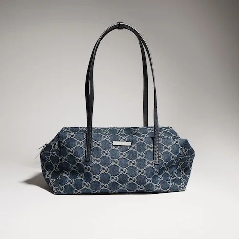 Gucci Melrose Boston Medium Shoulder Bag / Dark Blue Palladium Hardware - Image 4