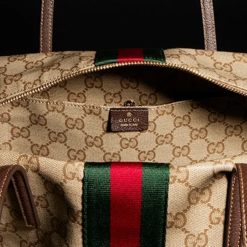 Gucci Melrose Boston Medium Shoulder Bag / Sand/ Dark Brown Gold Hardware - Image 8