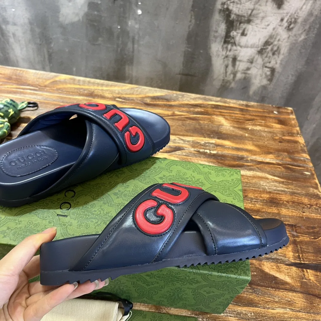 Gucci Men’s Sandal Navy Blue - Image 3