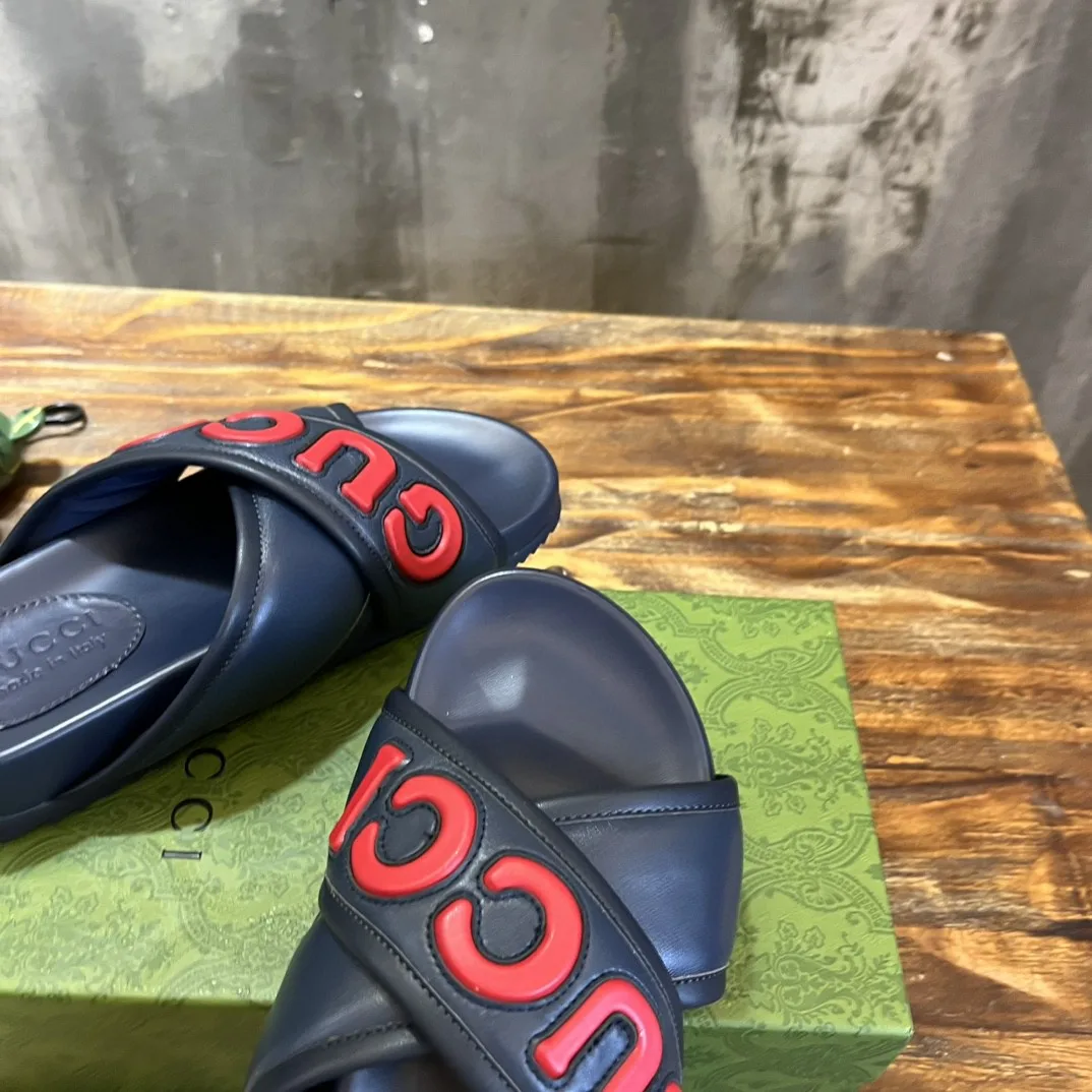 Gucci Men’s Sandal Navy Blue - Image 4
