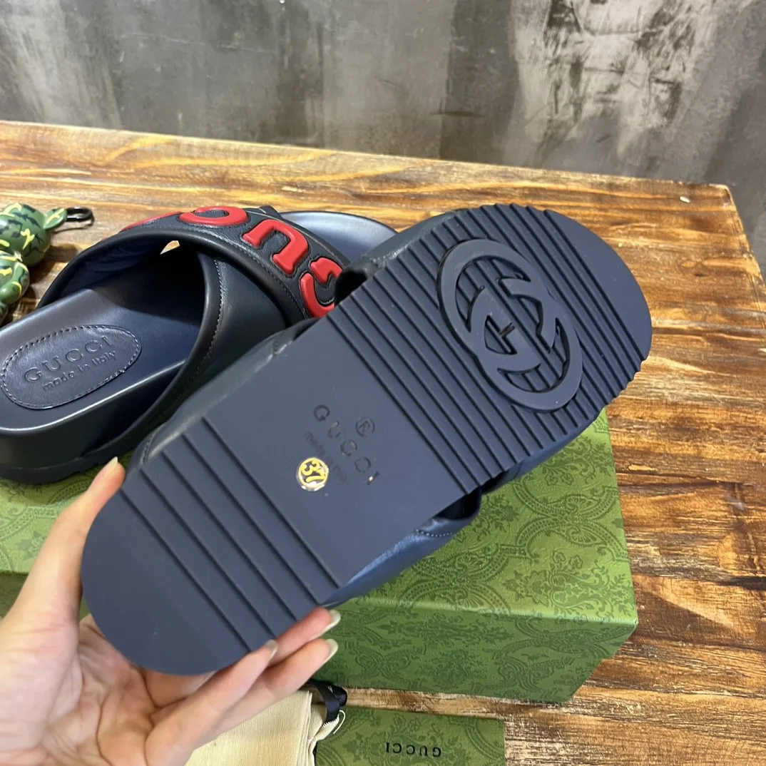 Gucci Men’s Sandal Navy Blue - Image 6
