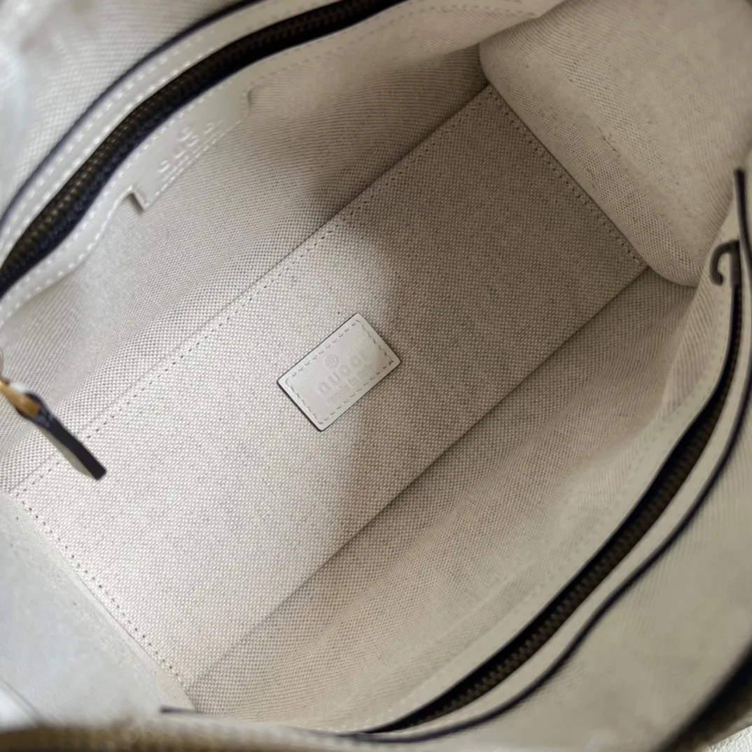 Mini Top Handle Bag With Double G White/Brown / - Image 10