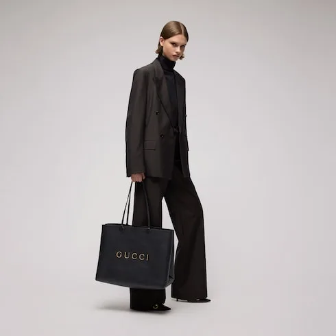 Gucci NY Large Tote Bag / Black Gold Hardware A00B4R AAHG7 1092 - Image 3