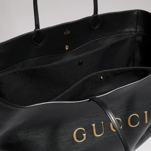 Gucci NY Large Tote Bag / Black Gold Hardware A00B4R AAHG7 1092 - Image 10