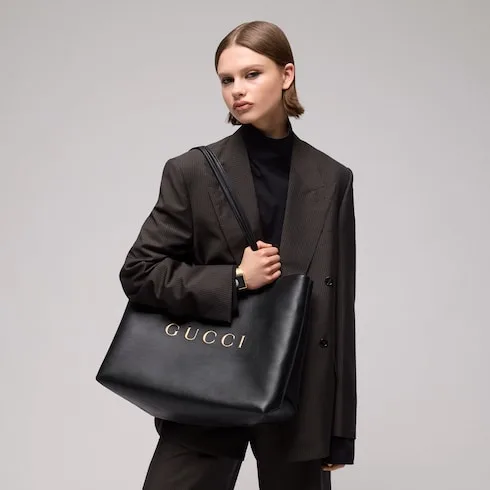 Alternative view of Gucci NY Large Tote Bag / Black Gold Hardware A00B4R AAHG7 1092