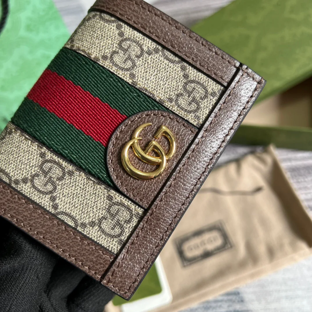 Ophidia GG Card Case Wallet Supreme Canvas Beige / - Image 6