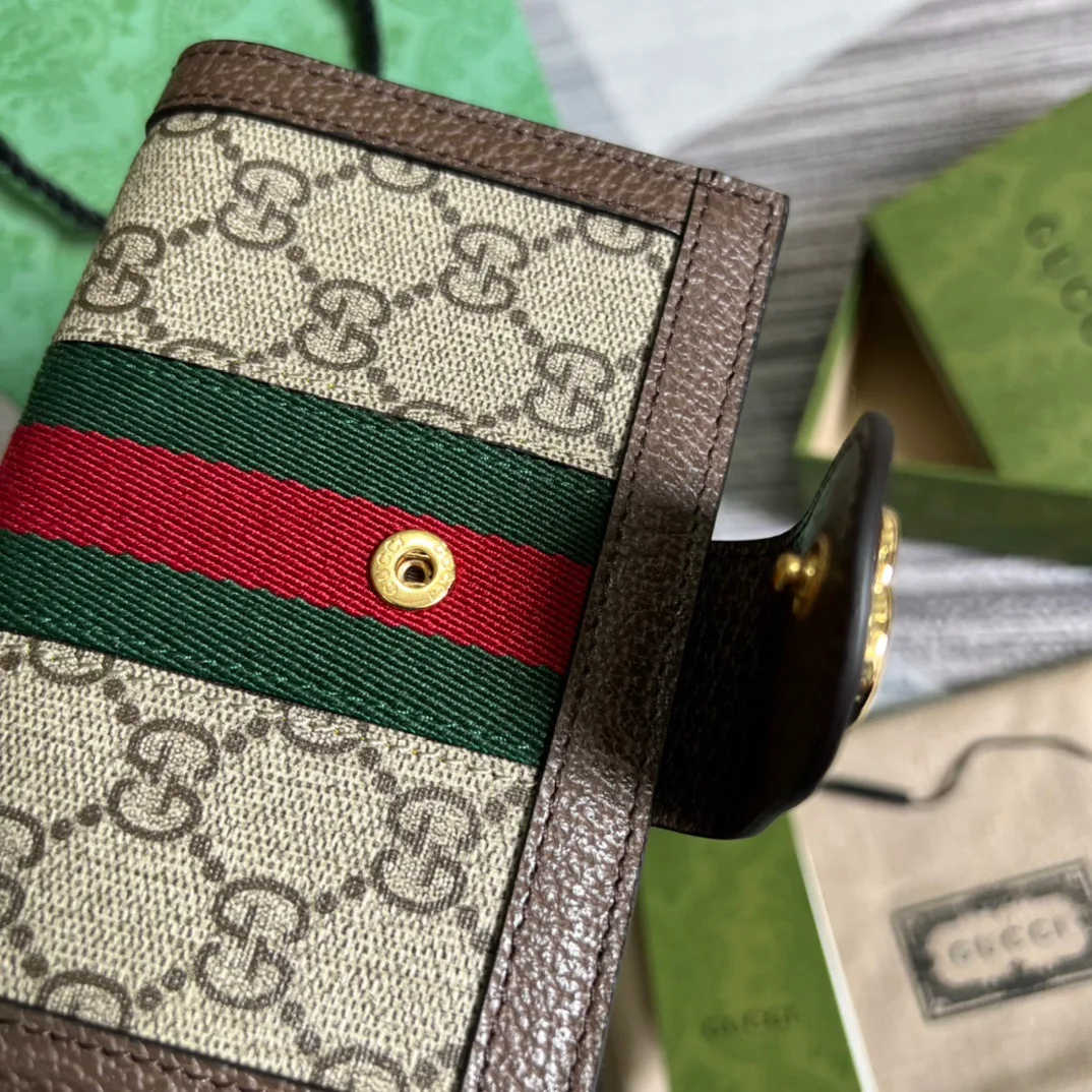 Gucci Ophidia GG Passport Case Supreme Canvas Beige / - Image 8