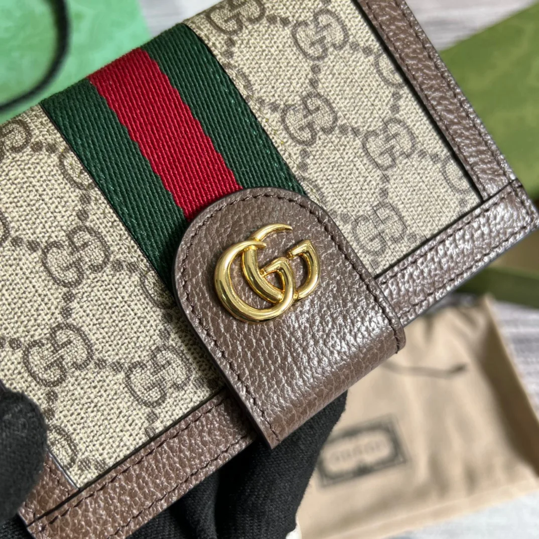 Gucci Ophidia GG Passport Case Supreme Canvas Beige / - Image 7