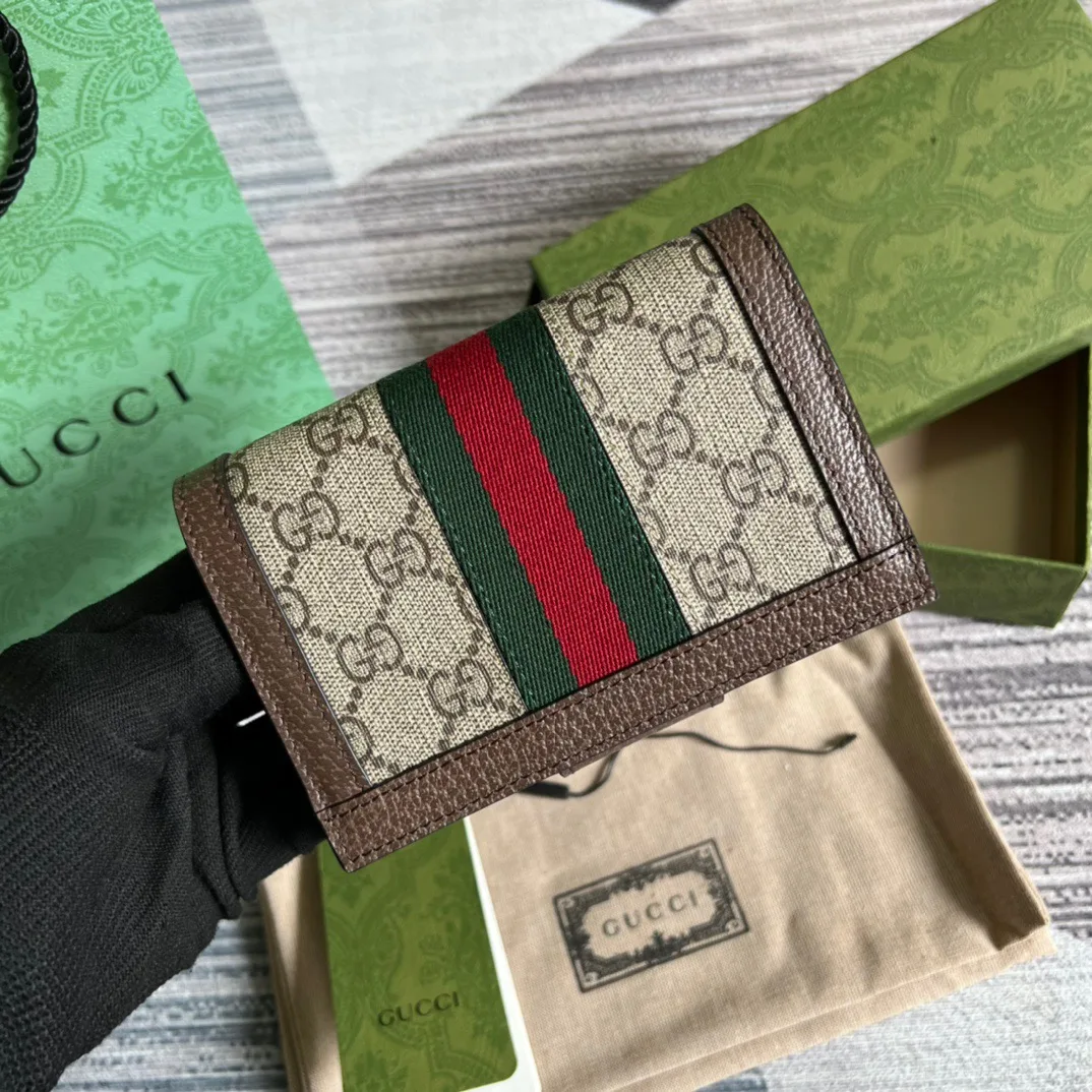 Gucci Ophidia GG Passport Case Supreme Canvas Beige / - Image 3