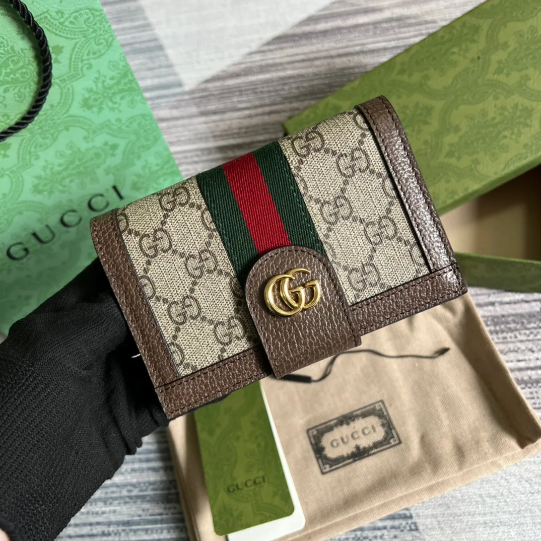 Alternative view of Gucci Ophidia GG Passport Case Supreme Canvas Beige /