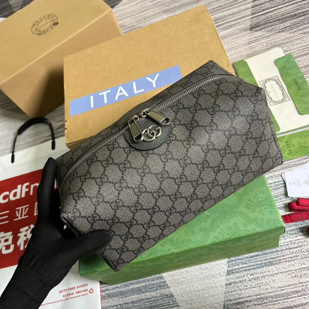 Gucci Ophidia GG Toiletry Case Supreme Canvas Grey / - Image 5