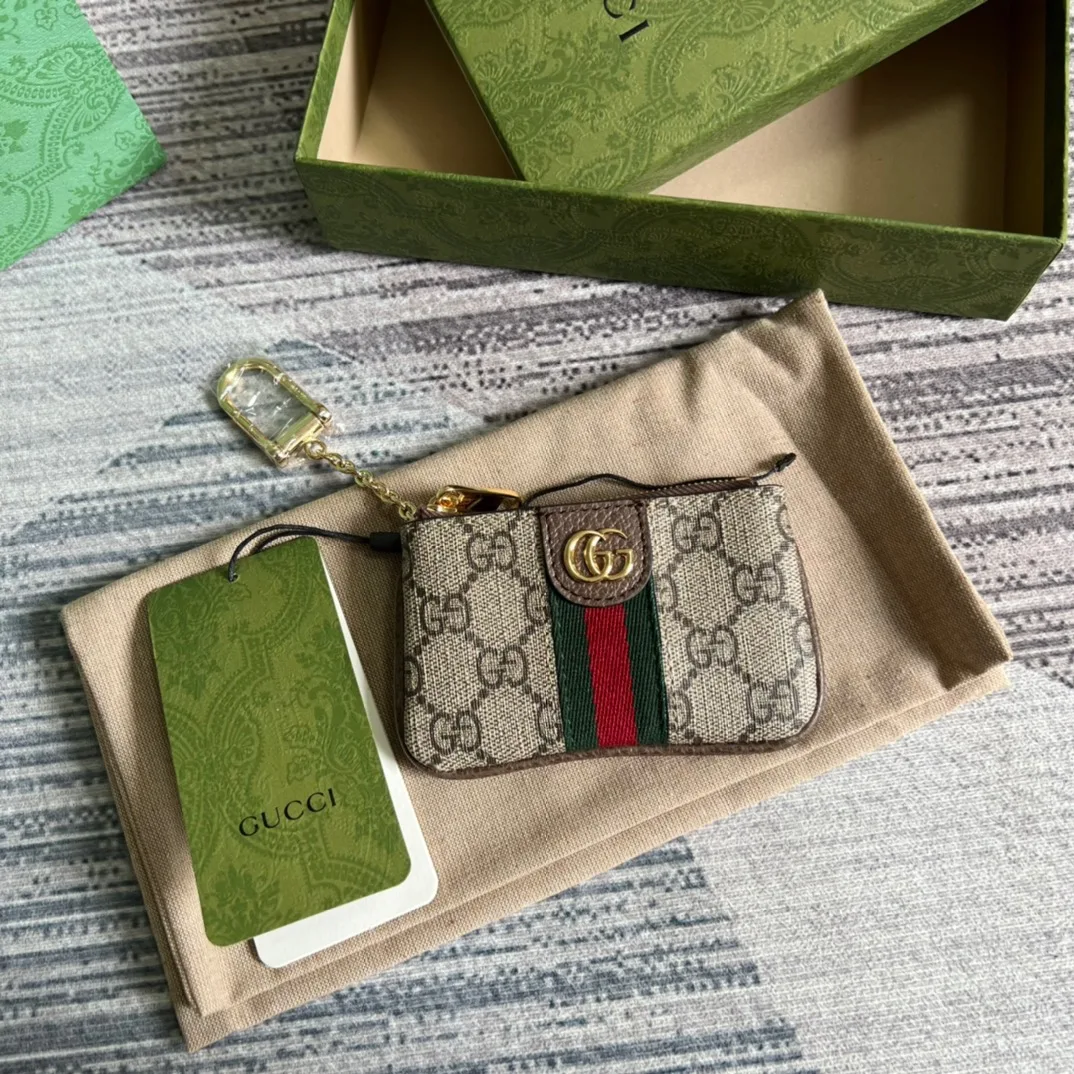 Ophidia Key Case Supreme Canvas Beige / - Image 10