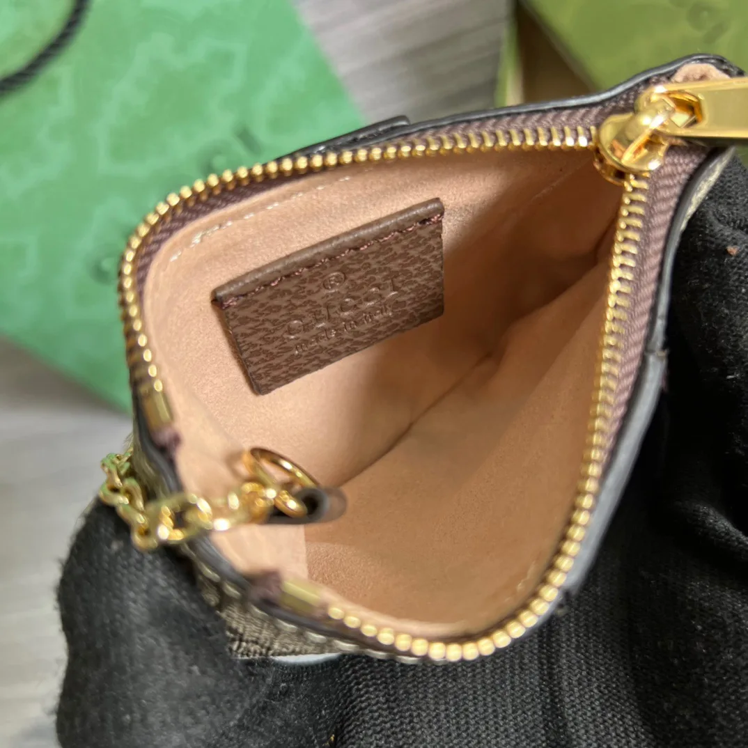 Ophidia Key Case Supreme Canvas Beige / - Image 9