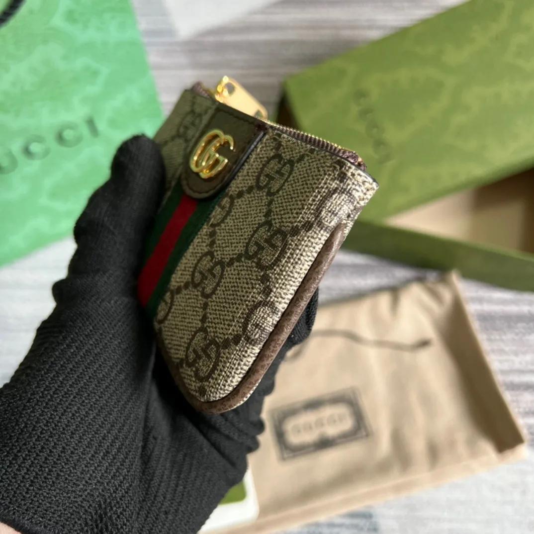 Ophidia Key Case Supreme Canvas Beige / - Image 6