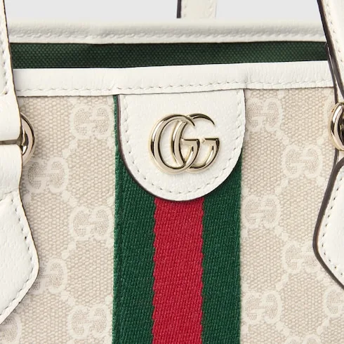 Gucci Ophidia Medium Tote Bag / Beige/ White Gold Hardware - Image 7