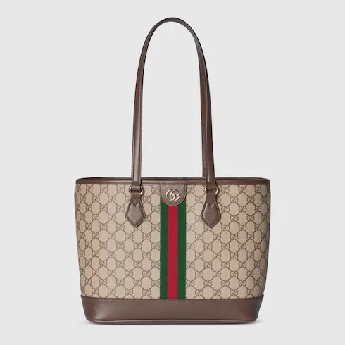 Gucci Ophidia Medium Tote Bag / Beige/ Dark Brown Gold Hardware - Image 3