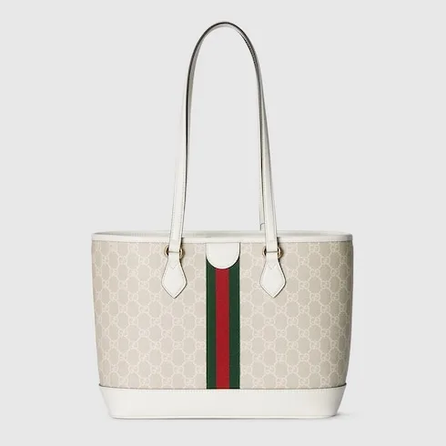 Gucci Ophidia Medium Tote Bag / Beige/ White Gold Hardware - Image 4