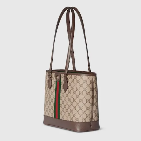 Gucci Ophidia Medium Tote Bag / Beige/ Dark Brown Gold Hardware - Image 5