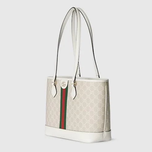 Gucci Ophidia Medium Tote Bag / Beige/ White Gold Hardware - Image 5