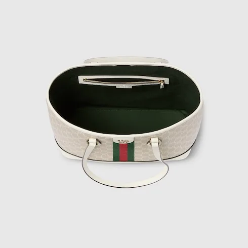 Gucci Ophidia Medium Tote Bag / Beige/ White Gold Hardware - Image 6