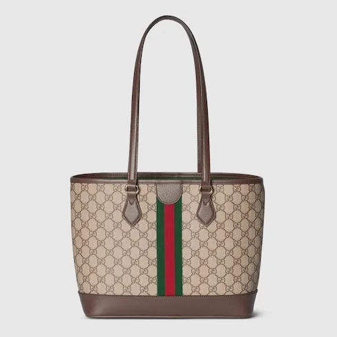 Gucci Ophidia Medium Tote Bag / Beige/ Dark Brown Gold Hardware - Image 4