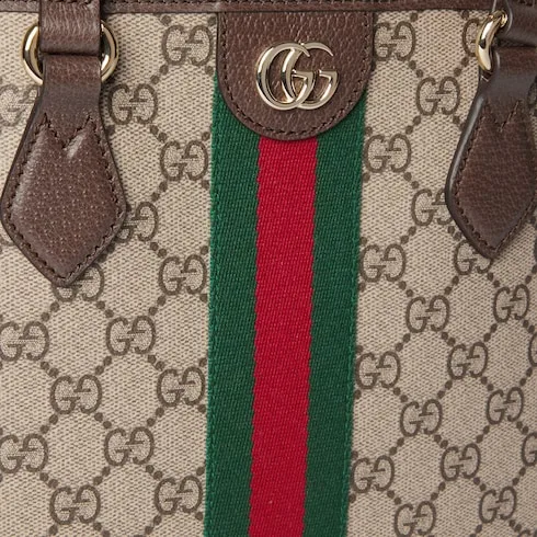 Gucci Ophidia Medium Tote Bag / Beige/ Dark Brown Gold Hardware - Image 9