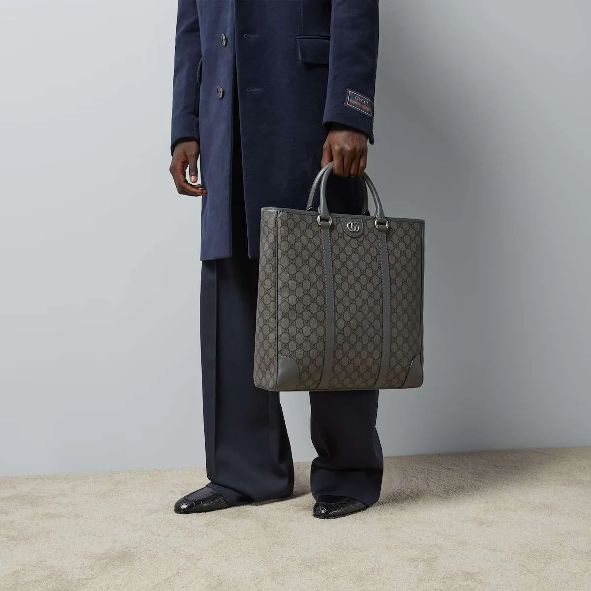 Gucci Ophidia Medium Tote Grey And Black Bag FACJY 1244- 14.2 Inches/ - Image 2