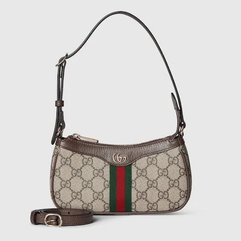 Gucci Ophidia Mini Shoulder Bag / Beige/ Dark Brown Gold Hardware - Image 4
