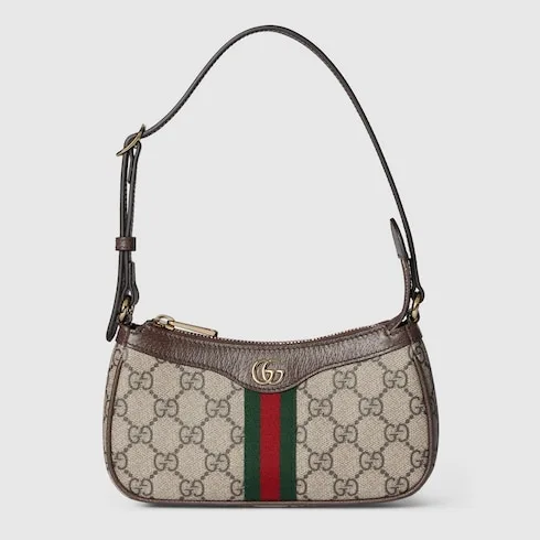 Gucci Ophidia Mini Shoulder Bag / Beige/ Dark Brown Gold Hardware - Image 6
