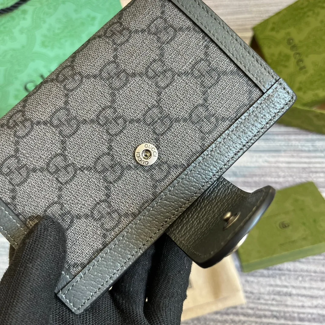 Gucci Ophidia Card Case Supreme Canvas Grey / - Image 5