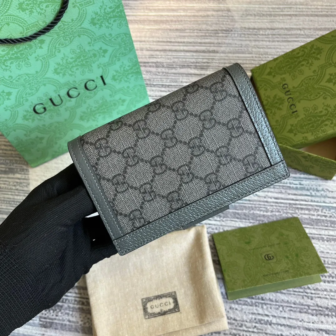 Alternative view of Gucci Ophidia Card Case Supreme Canvas Grey /