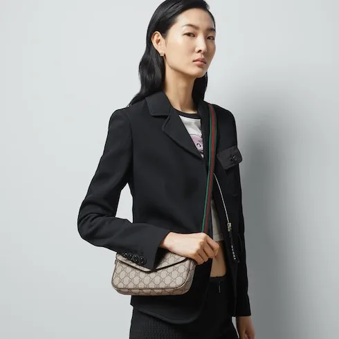 Alternative view of Gucci Ophidia Pochette Shoulder Bag / Beige Gold Hardware