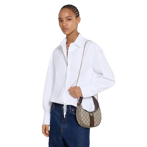 Alternative view of Gucci Ophidia Small Shoulder Bag / Beige/ Dark Brown Gold Hardware
