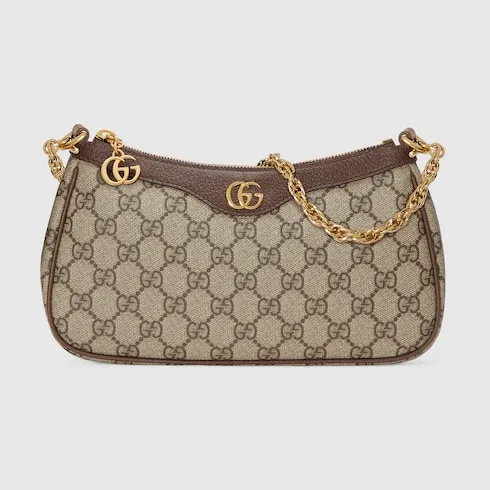 Gucci Ophidia Small Shoulder Bag / Beige/ Dark Brown Gold Hardware - Image 4