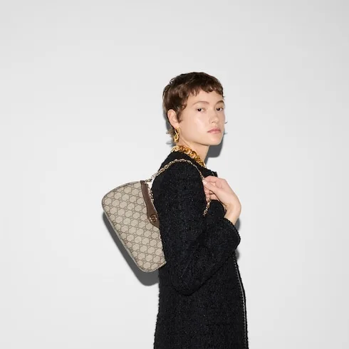 Alternative view of Gucci Ophidia Small Shoulder Bag / Beige/ Dark Brown Gold Hardware