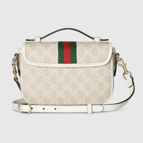 Gucci Ophidia Small Top Handle Bag / Beige And White Light Gold Hardware - Image 7
