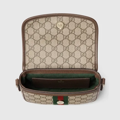 Gucci Ophidia Small Top Handle Bag / Beige And Dark Brown Light Gold Hardware - Image 8
