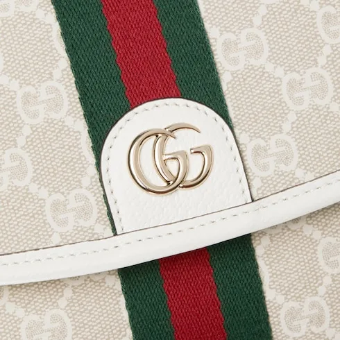 Gucci Ophidia Small Top Handle Bag / Beige And White Light Gold Hardware - Image 8